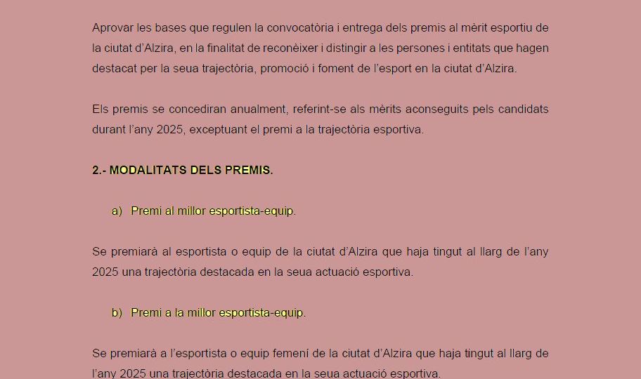 Plazo para presentar candidaturas a los premios al mérito deportivo