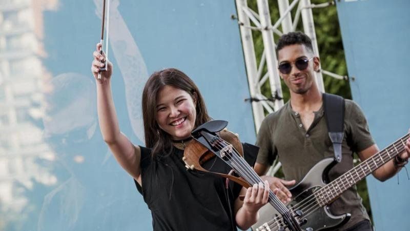 Un lago de conciertos