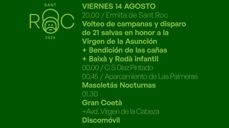 Mascletás nocturnas de agosto de Sant Roc 2026