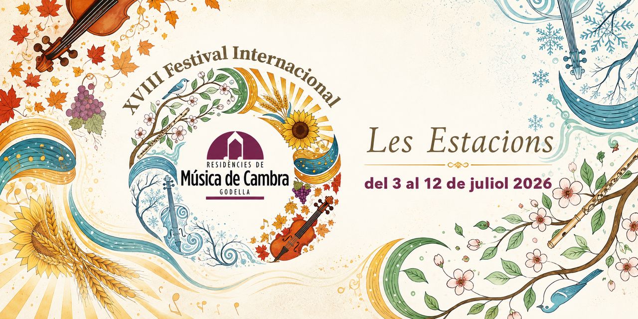 Cartel XVIII Festival Internacional Residencias de Música de Cambra. Foto: Música de Cambra Godella.