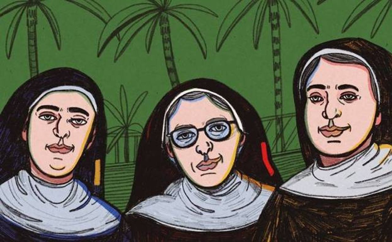 Una de las ilustraciones de Carla Fuentes sobre las tres hermanas Pitarch. Foto: LP